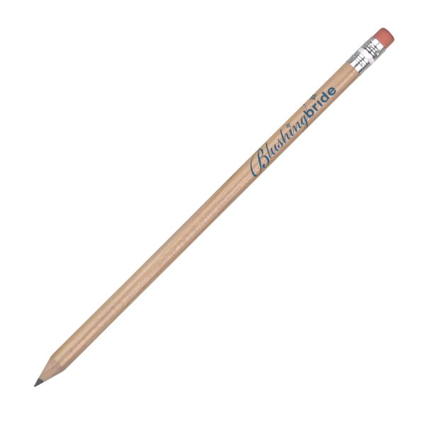 Round wooden pencil with eraser